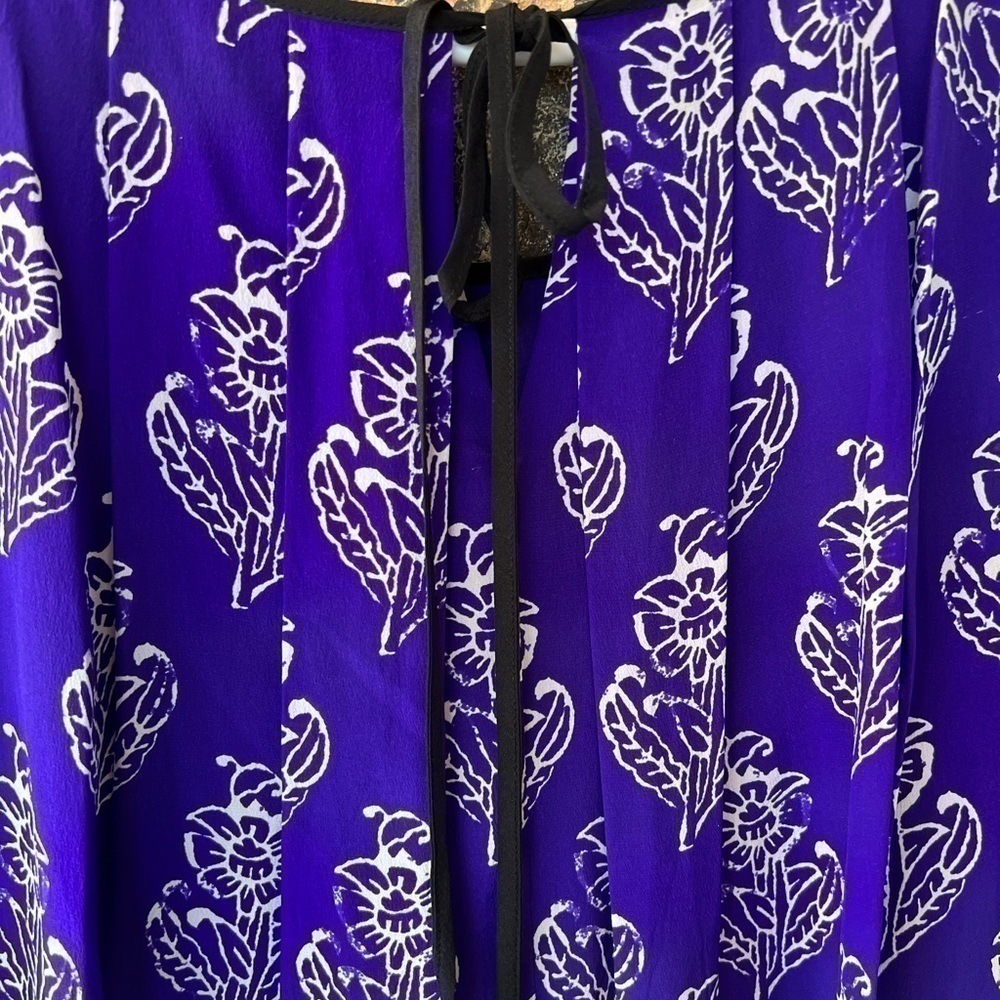 Anthropologie Maeve Petal Stamp Swing Dress Purple - Picture 4 of 10